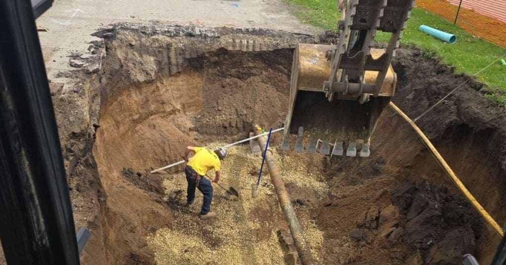 man working on an excavation project