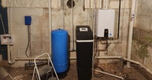 water-softener-installed-in-the-basement