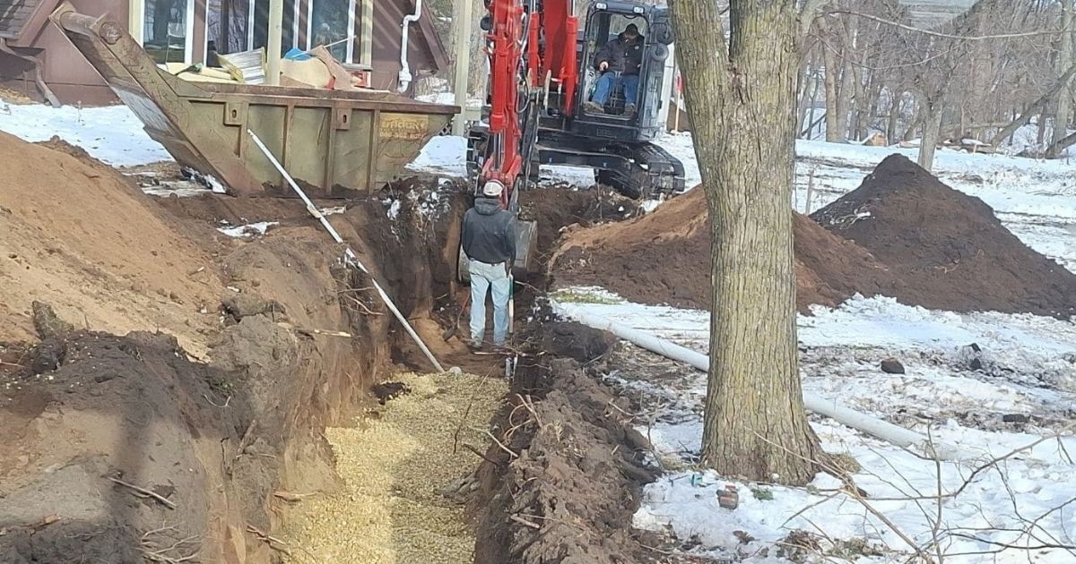 excavation project during winter